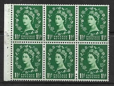 SB71 Wilding booklet pane Green Phosphor perf type Ie Top UNMOUNTED MNT