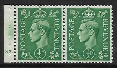 QB6 ½d Pale Green Booklet pane perf type E Cyl 137 Dot UNMOUNTED MINT