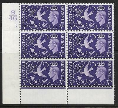 Sg 492 1946 Victory Cylinder S46 2 No Dot perf type 6(I P) UNMOUNTED MINT MNH