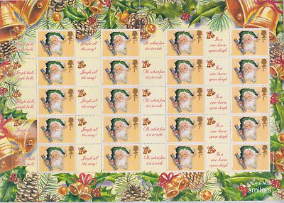 LS10 GB 2002 Father Christmas Royal Mail Smiler sheet UNMOUNTED MINT MNH