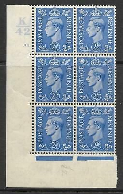 2½d Light Blue Cylinder Control K42 90 No Dot perf 5(E I) UNMOUNTED MINT MNH