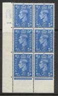 2½d Light Blue Cylinder Control R45 194 Dot perf 6(E P) UNMOUNTED MINT MNH