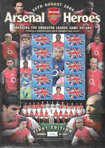 BC-041 GB 2004 Arsenal Heroes - Smiler sheet UNMOUNTED MINT