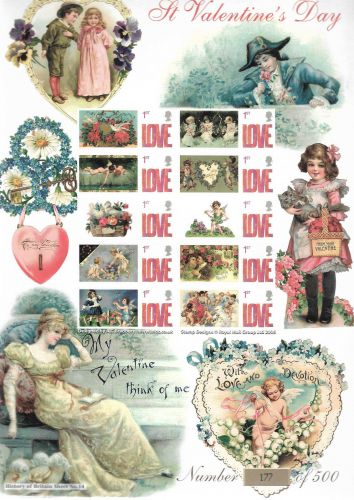 BC-130 GB 2005 St Valentines Day Smiler sheet UNMOUNTED MINT
