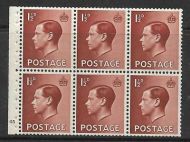 PB3 1½d Edward VIII Booklet pane Cyl G5 No Dot (ii) perf type E UNMOUNTED MINT