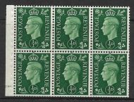 QB1 perf type B4A(I) cylinder E10 Dot - ½d Green Booklet pane UNMOUNTED MINT MNH