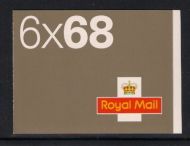 NB1 2002 Airmail - Worldwide Letter 20g barcode booklet 6 x 68p - No Cylinder