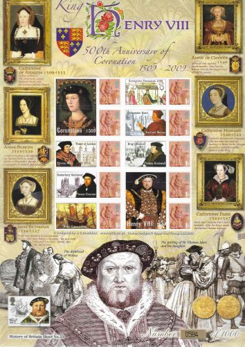 BC-204 GB 2009 Henery VIII Smiler sheet UNMOUNTED MINT