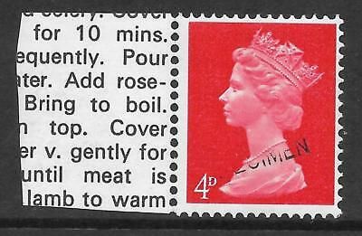 Sg 733s 4d Pre-decimal Machin 1CB SPECIMEN overprint - UNMOUNTED MINT MNH