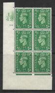 ½d Green Cylinder Control L42 124 No Dot perf 5(E I) UNMOUNTED MINT MNH