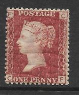 1858 Sg 43 1d Penny Red plate 193 Lettered C-F UNMOUNTED MINT