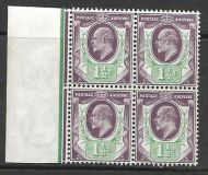 Sg224 M9(2) 1½d Slate Purple  Blue Green (c) De La Rue LH marg 4 UNMOUNTED MINT