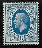 1912 1d George V Blue Perf International Stamp Exhibition Cinderella MNH