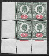 Sg291 Spec M13(1) 2d Deep Dull Green  Red block Somerset House UNMOUNTED MINT