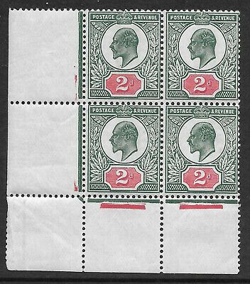 Sg291 Spec M13(1) 2d Deep Dull Green  Red block Somerset House UNMOUNTED MINT