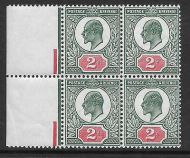 Sg291 Spec M13(1) 2d Deep Dull Green  Red x 4 Somerset House UNMOUNTED MINT