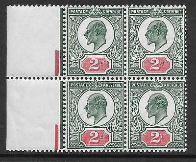 Sg291 Spec M13(1) 2d Deep Dull Green  Red x 4 Somerset House UNMOUNTED MINT