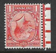 N16(1)b 1d Bright Scarlet Royal Cypher wmk inverted marginal UNMOUNTED MINT