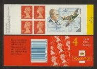HB9 1995 R J Mitchell Spitfire 4 x 1st Class Barcode Booklet - No Cylinder