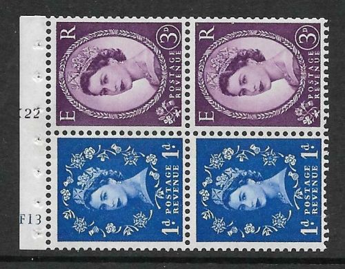 SB50 Wilding booklet pane Crown Left Cyl F13 K22 perf type I UNMOUNTED MNT
