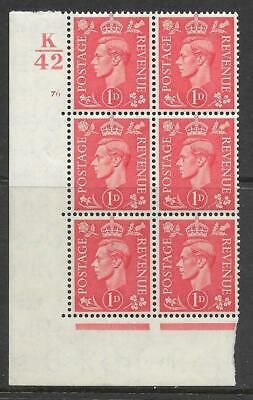 1d Pale scarlet K42 76 No Dot perf 5(E I) UNMOUNTED MINT
