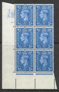 2½d Light Blue Cylinder Control L42 97 No Dot perf 5(E I) UNMOUNTED MINT