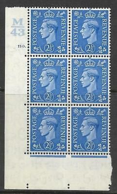 2½d Light Blue Cylinder Control M43 110 Dot perf 5(E I) UNMOUNTED MINT