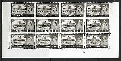 Sg 595ac 2 6 Chalky Paper Castles Cylinder 9A with Re-entry UNMOUNTED MINT