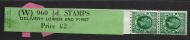 ½d Photogravure Coil Leader - with 2 stamps attached (W 960) UNMOUNTED MINT