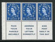 SB29 1d Wilding booklet pane perf type I UNMOUNTED MNT MNH