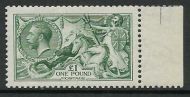 Sg 404 Spec N72(3) £1 Dull Blue-Green Waterlow Seahorse UNMOUNTED MINT