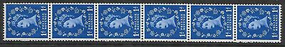 S18 1d Wilding Graphite coil strip UNMOUNTED MINT MNH