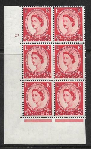 2½d Wilding Edward Crown cyl 27 No Dot perf type A(E I) UNMOUNTED MINT