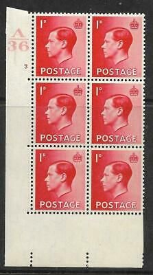 1d A 36 Cylinder Block - 3 No Dot UNMOUNTED MINT