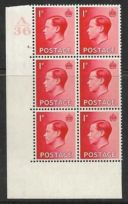 1d Edward VIII A36 Cylinder Block - 4 Dot UNMOUNTED MINT