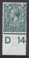 N23(4) 4d Slate Green Royal Cypher Control D14 perf UNMOUNTED MINT