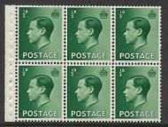 PB1a ½d Edward VIII Booklet pane Inverted perf type I UNMOUNTED MINT