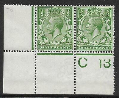 N14(8) ½d Yellow Green Royal Cypher Control C13 perf MOUNTED MINT