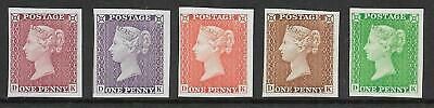 1940 1d Black Reprints in 5 different colours UNMOUNTED MINT