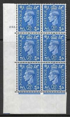 2½d Pale Blue Cylinder 252 Dot perf 5(E I) UNMOUNTED MINT