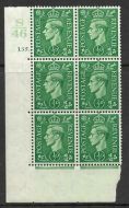 1 2d Pale green Control S46 135 Dot cylinder block perf 5(E I) UNMOUNTED MINT