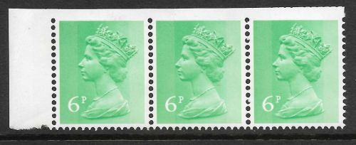 6p Emerald Decimal Machin PUI - FCP DEX Imperforate top UNMOUNTED MINT