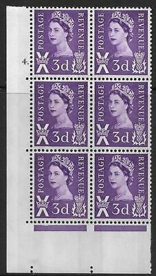 Sg XS3 3d Scotland Blue 2B 8mm Cyl 4 Dot perf A(E I) UNMOUNTED MINT
