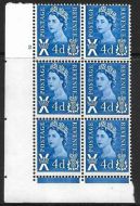 Sg XS11 4d Scotland 2 x 9.5mm Violet Cyl 2 No Dot perf FL(I E) UNMOUNTED MINT