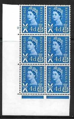 Sg XS12 4d Scotland 2 x 9.5mm Violet Cyl 2 No Dot perf A(E I) UNMOUNTED MINT
