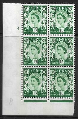 Sg XS24b 1 3 Scotland 2 x 8mm Blue Cyl 4 No Dot perf FL(I E) UNMOUNTED MINT