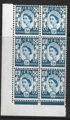 Sg XS26 1 6 Scotland 2 x 9.5mm Violet Cyl 1 No Dot perf FL(I E) UNMOUNTED MINT