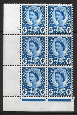 Sg XW6 4d Wales 2 x 9.5mm Cyl 1 Dot perf F L(P E) UNMOUNTED MINT