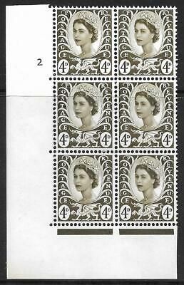 Sg XW8d Variety 4d Wales 1CB Cyl 2 No Dot perf A(E I) UNMOUNTED MINT