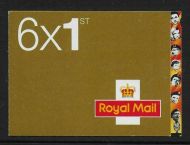 MB4g Carry on Advert 6 x 1st stamps barcode booklet - Self Adhesive  - No Cyl
